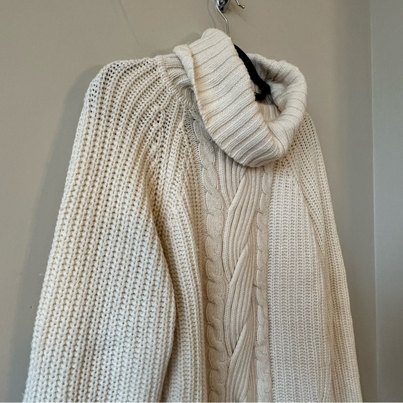 Jonathan Simkhai - Hadley Cable Open Back Wool Blend Pullover Cream/White - Picture 9 of 12